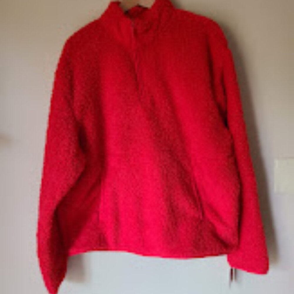 Wondershop Quarter Zip Sherpa Fleece Pullover Jacket Red, Size XL